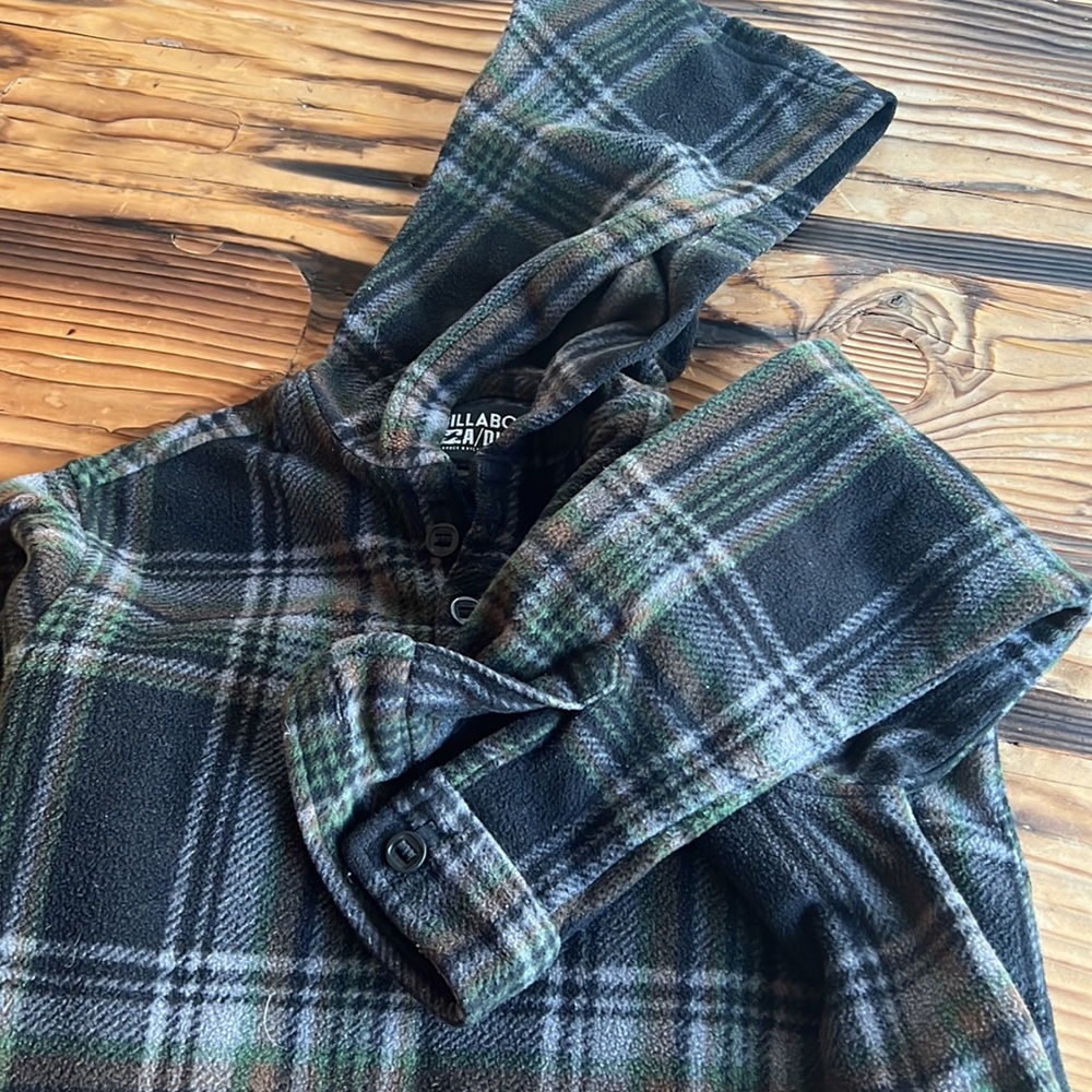 Billabong Pullover Flannel Hooded Jacket